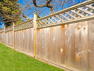 Decorative Trellis Topped Wooden Fencing