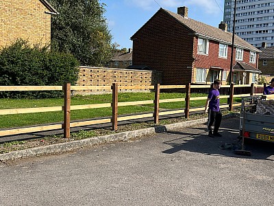Installation of a Rustic Rail Fence